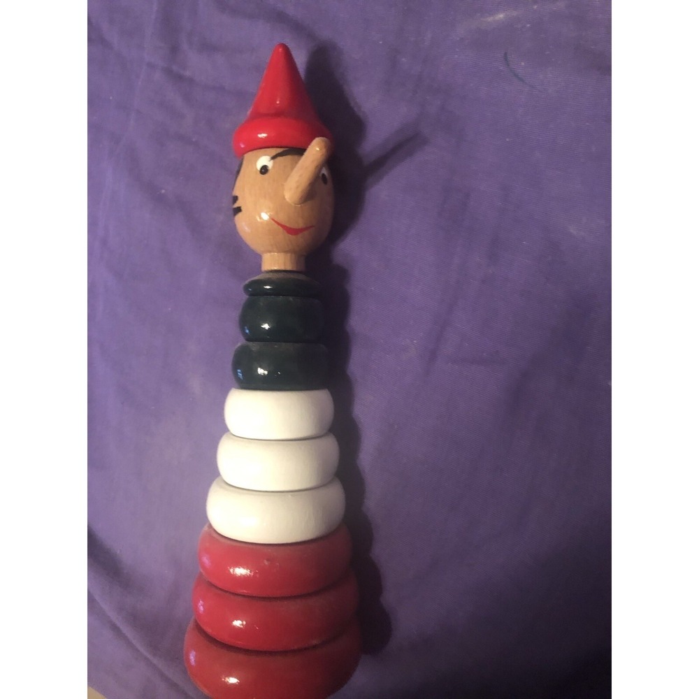 Pinocchio Figure Italian Flag Made In Italy Rare Vintage Walt Disney C2 Rainoldi